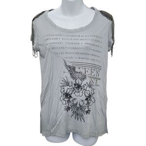 2/$20 Guess Top Fashion Grey Top Blouse Size: Small